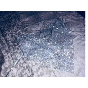 All rhinestone handkerchief shirt